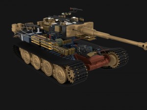 fully built panzer tiger tank late 1944 hdri v2 3D Модель