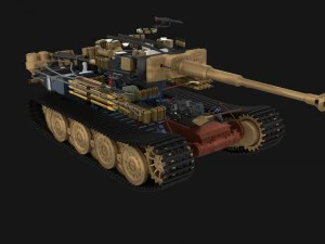 fully built panzer tiger tank late 1944 hdri v2 3D Model