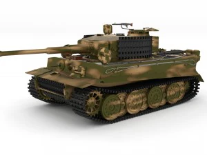fully built panzer tiger tank late 1944 hdri v2 3D Model