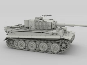 fully built panzer tiger tank late 1944 hdri v2 3D Model