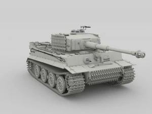 fully built panzer tiger tank late 1944 hdri v2 3D Model