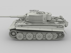 fully built panzer tiger tank late 1944 hdri v2 3D Модель