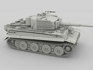 fully built panzer tiger tank late 1944 hdri v2 3D Model