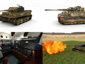 완전히 제작된 기갑 호랑이 탱크 1944년 말 v2 발사 3D 모델