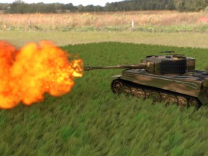 fully built panzer tiger tank late 1944 v2 firing Modello 3D