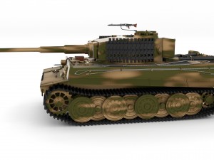 fully built panzer tiger tank late 1944 v2 firing 3D-Modell