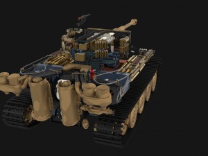 fully built panzer tiger tank late 1944 v2 firing 3D-Modell