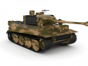 fully built panzer tiger tank late 1944 v2 firing 3D-Modell