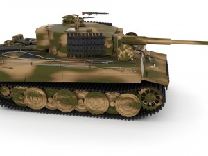 fully built panzer tiger tank late 1944 v2 firing 3D-Modell