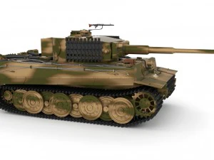 panzer tiger tank late 1944 v2 with interior 3D Model