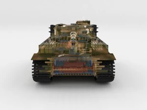 panzer tiger tank late 1944 v2 with interior 3D Model