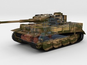 panzer tiger tank late 1944 v2 with interior Modèle 3D