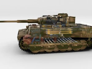 panzer tiger tank late 1944 v2 with interior 3D Model