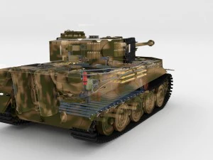 panzer tiger tank late 1944 v2 with interior 3D Model