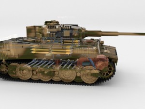panzer tiger tank late 1944 v2 with interior Modèle 3D