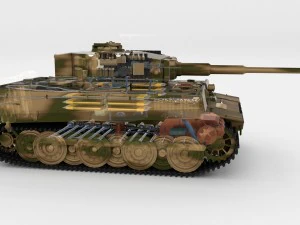 panzer tiger tank late 1944 v2 with interior 3D Model
