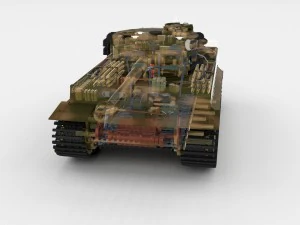 panzer tiger tank late 1944 v2 with interior 3D Model