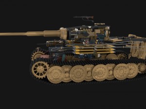 panzer tiger tank late 1944 v2 with interior Modèle 3D
