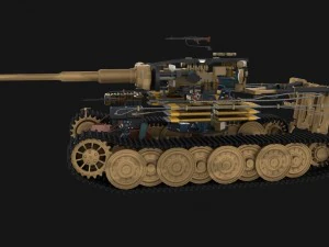 panzer tiger tank late 1944 v2 with interior 3D Model