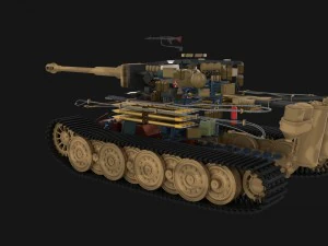 panzer tiger tank late 1944 v2 with interior 3D Model