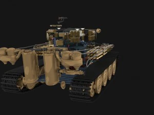 panzer tiger tank late 1944 v2 with interior 3D Model