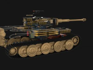 panzer tiger tank late 1944 v2 with interior 3D Model