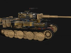 panzer tiger tank late 1944 v2 with interior 3D Model