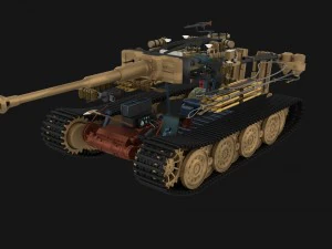 panzer tiger tank late 1944 v2 with interior 3D Model