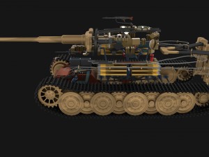 panzer tiger tank late 1944 v2 with interior Modèle 3D