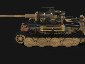 panzer tiger tank late 1944 v2 with interior 3D Model