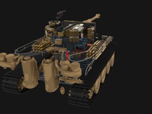 panzer tiger tank late 1944 v2 with interior Modèle 3D