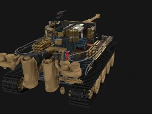 panzer tiger tank late 1944 v2 with interior 3D Model