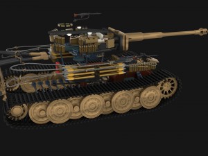 panzer tiger tank late 1944 v2 with interior Modèle 3D
