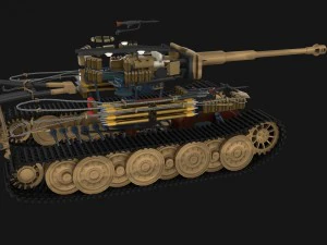 panzer tiger tank late 1944 v2 with interior 3D Model