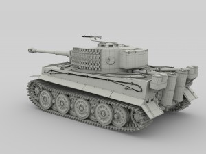 panzer tiger tank late 1944 v2 with interior Modèle 3D