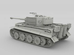 panzer tiger tank late 1944 v2 with interior 3D Model
