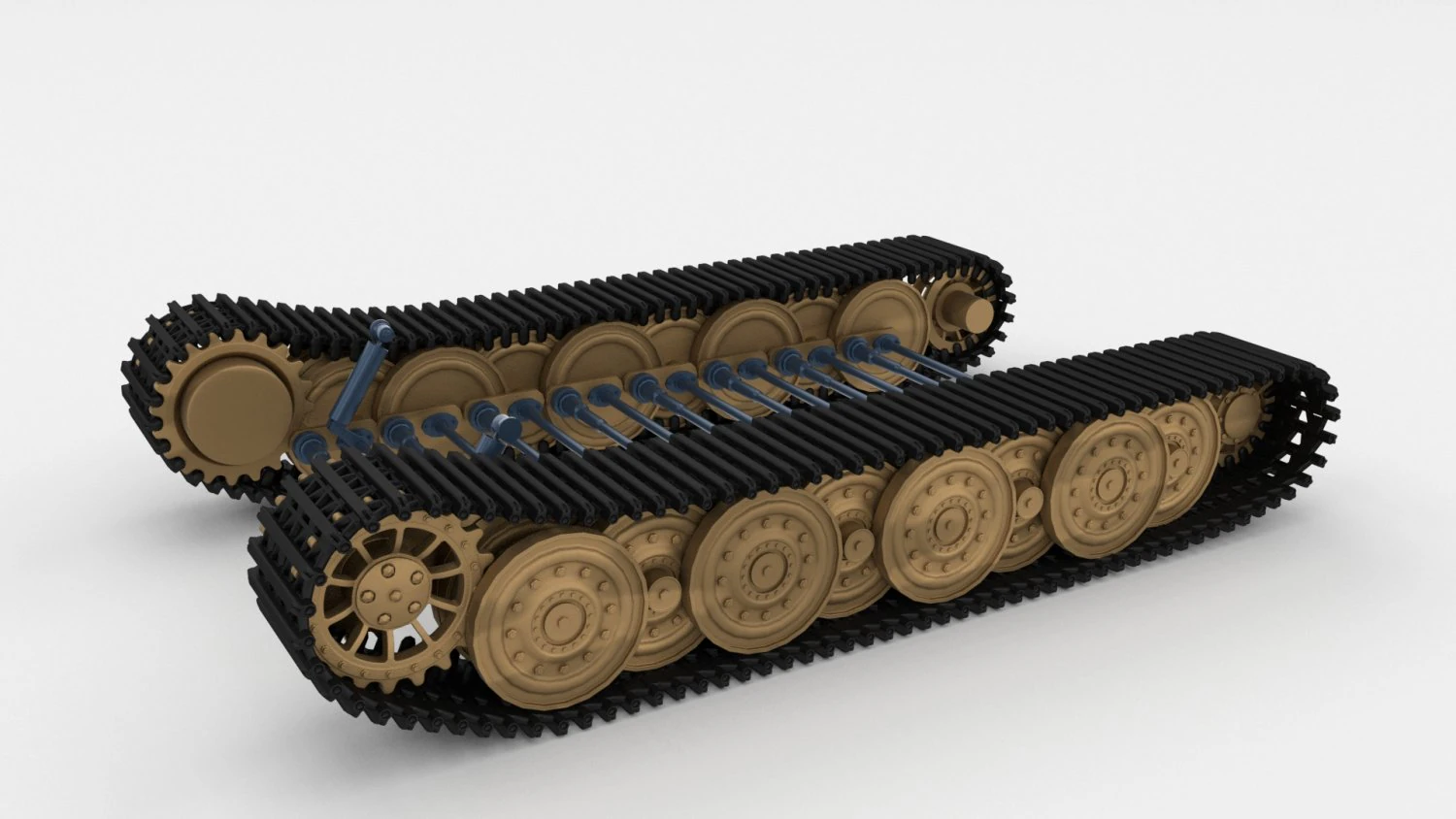 tiger tank tracks and suspension catepillar track 3D Model .c4d .max .obj .3ds .fbx .stl .blend 