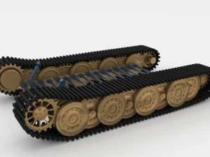 Tiger-Panzerketten und gefederte Raupenketten 3D Modell