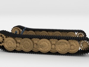 tiger tank tracks and suspension catepillar track 3D Model