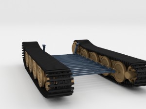tiger tank tracks and suspension catepillar track 3D Model