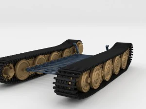 tiger tank tracks and suspension catepillar track 3D Model
