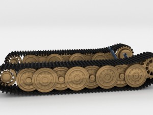 tiger tank tracks and suspension catepillar track 3D Model