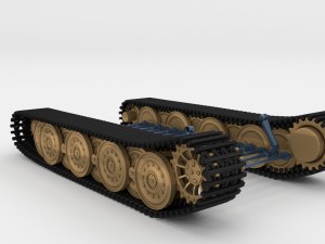 tiger tank tracks and suspension catepillar track 3D Model