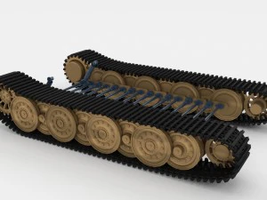 tiger tank tracks and suspension catepillar track 3D Model