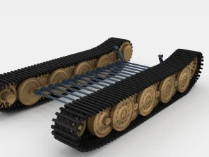 tiger tank tracks and suspension catepillar track 3D Model