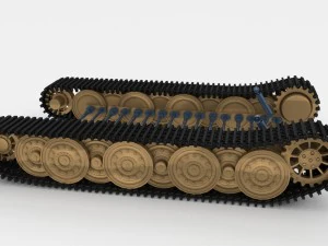 tiger tank tracks and suspension catepillar track 3D Model