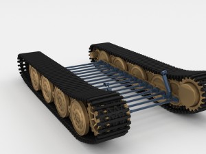 tiger tank tracks and suspension catepillar track 3D Model
