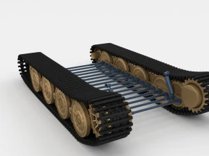 tiger tank tracks and suspension catepillar track 3D Model