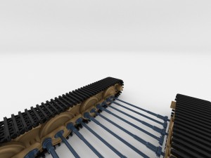 tiger tank tracks and suspension catepillar track 3D Model