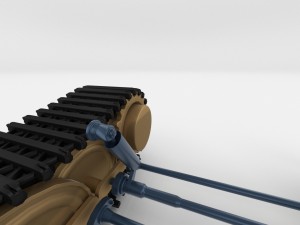 tiger tank tracks and suspension catepillar track 3D Model